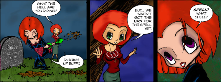 The erotic adventures of slayer Buffy and evil vampire Willow.